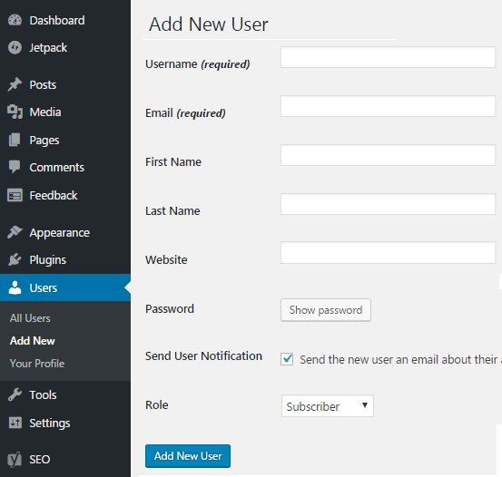 How To Add User or delete users In WordPress in hindi